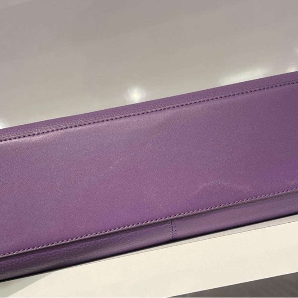 Michael Kors Purple Leather Satchel with Logo Strap - Picture 3 of 5